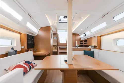 Forward saloon of a sailing yacht